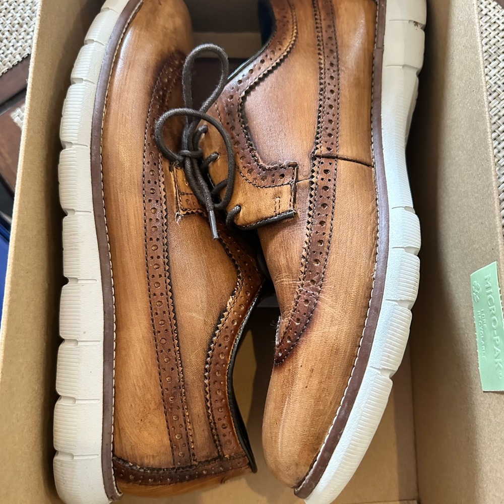 Johnston & Murphy Milson Tan Full Grain Leather Longwing Shoes